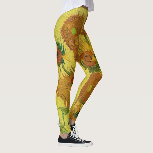 Vincent van Gogh - Vas med 15 solblommor Leggings (Höger)