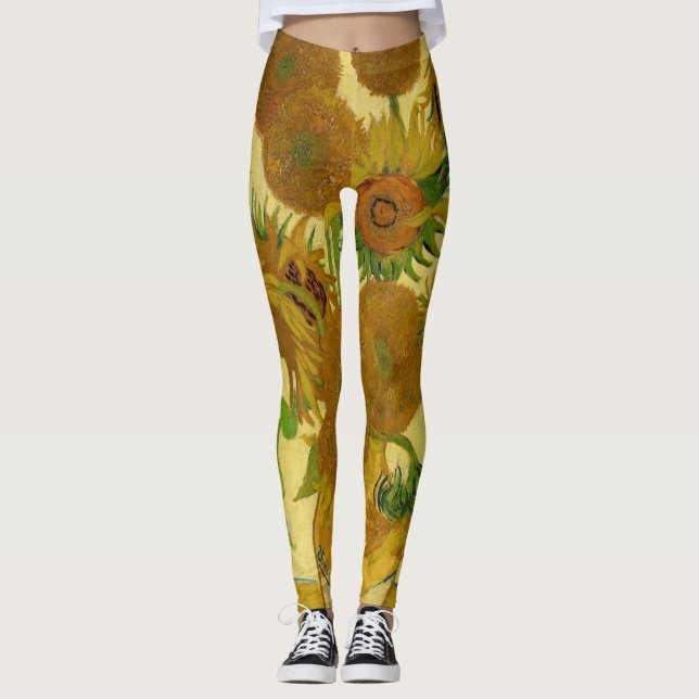 Vincent van Gogh - Vas med 15 solblommor Leggings (Framsida)