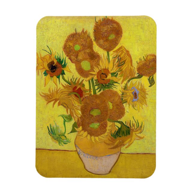 Vincent van Gogh - Vas med 15 solblommor Magnet (Vertikal)