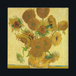 Vincent van Gogh - Vas med 15 solblommor Magnet<br><div class="desc">Vas med 15 solrosor / Vas avec quinze tournesols - Vincent Van Gogh,  augusti 1888 - Sunblommor 1888 fouth,  version (F454)</div>