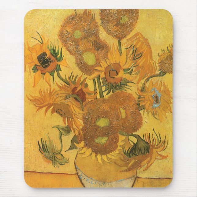 Vincent van Gogh - Vas med 15 solblommor Musmatta (Framsidan)