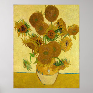 Vincent van Gogh - Vas med 15 solblommor Poster