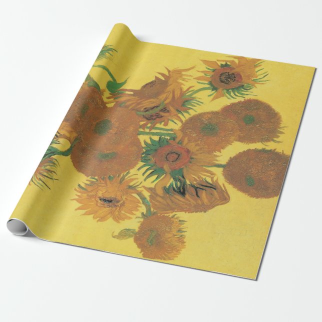 Vincent van Gogh - Vas med 15 solblommor Presentpapper (Utrullad)