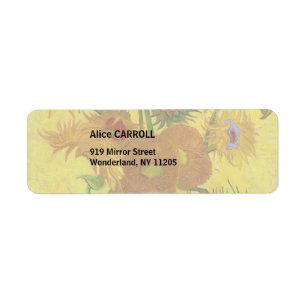 Vincent van Gogh - Vas med 15 solblommor Returadress Etikett
