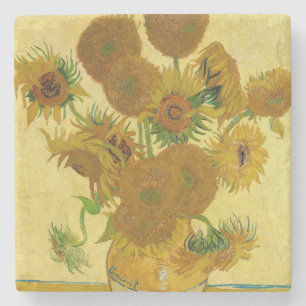 Vincent van Gogh - Vas med 15 solblommor Stenunderlägg