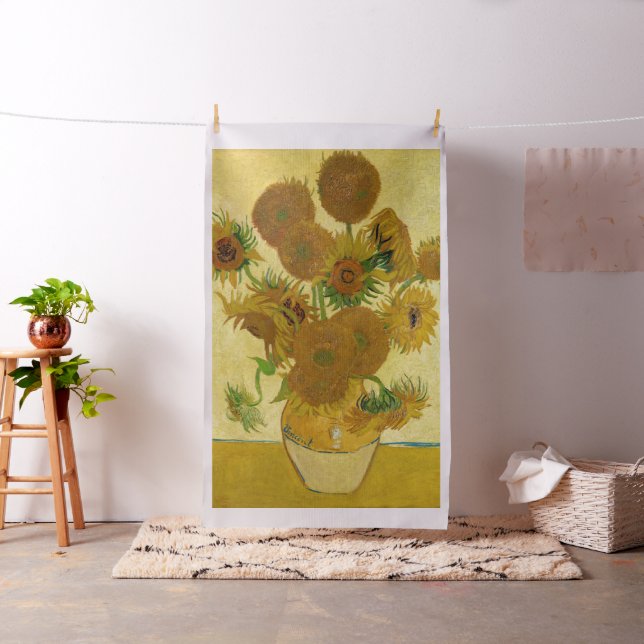Vincent van Gogh - Vas med 15 solblommor Tyg (In Situ)