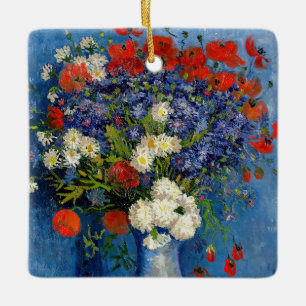 Vincent van Gogh - Vas med Cornblommor & Poppies Julgransprydnad Keramik