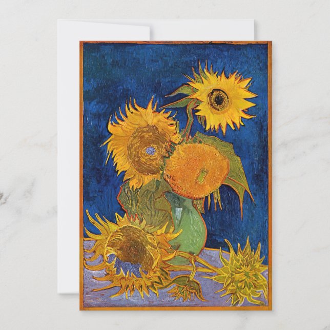 Vincent van Gogh - Vas med fem solblommor Inbjudningar (Framsida)