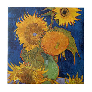 Vincent van Gogh - Vas med fem solblommor Kakelplatta