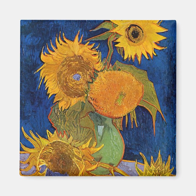 Vincent van Gogh - Vas med fem solblommor Magnet (Framsidan)