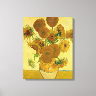 Vincent van Gogh - Vas med femton solrosor Canvastryck