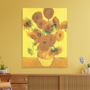 Vincent van Gogh - Vas med femton solrosor Canvastryck