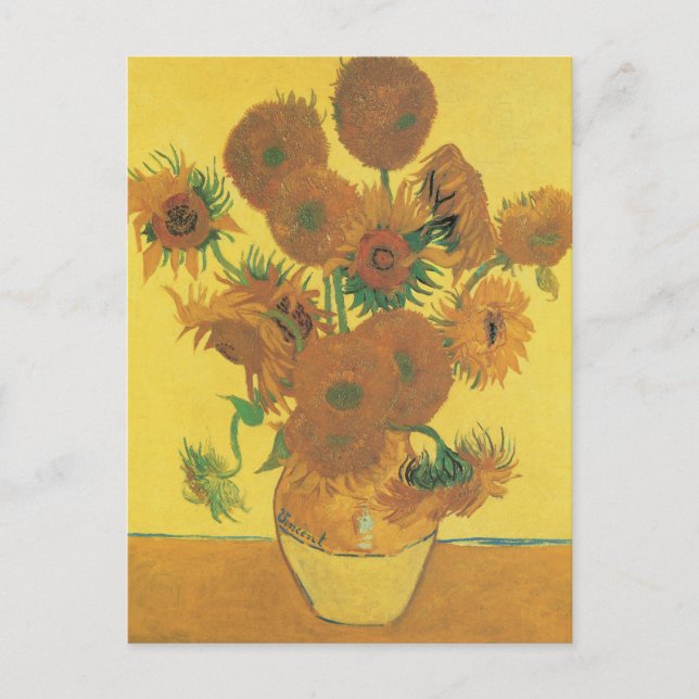 Vincent van Gogh - Vas med femton solrosor Vykort (Framsida)