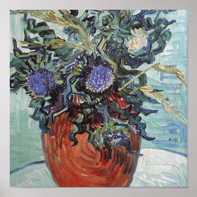 Vincent Van Gogh - Vas med Flowers och Thistles, Poster (Framsidan)