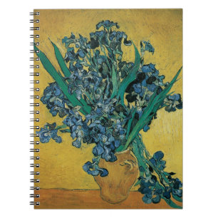 Vincent van Gogh - Vas med irisar gul bakgrund Anteckningsbok