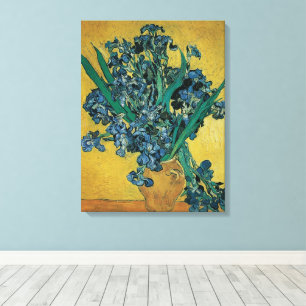 Vincent van Gogh - Vas med irisar gul bakgrund Canvastryck