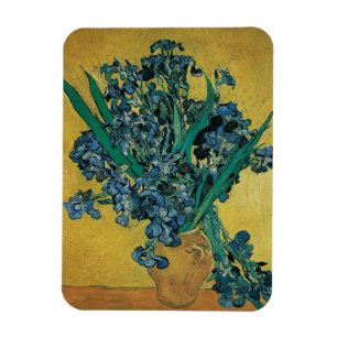 Vincent van Gogh - Vas med irisar gul bakgrund Magnet