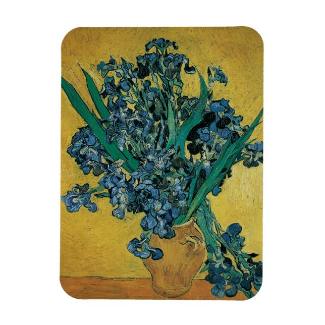 Vincent van Gogh - Vas med irisar gul bakgrund Magnet (Vertikal)