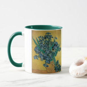 Vincent van Gogh - Vas med irisar gul bakgrund Mugg