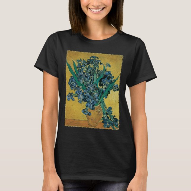 Vincent van Gogh - Vas med irisar gul bakgrund T Shirt (Framsida)