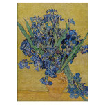 Vincent van Gogh - Vas med iriser<br><div class="desc">Vas med Irises,  Gult Background - Vincent van Gogh,  Oil on Canvas,  1890,  Saint-Remy</div>