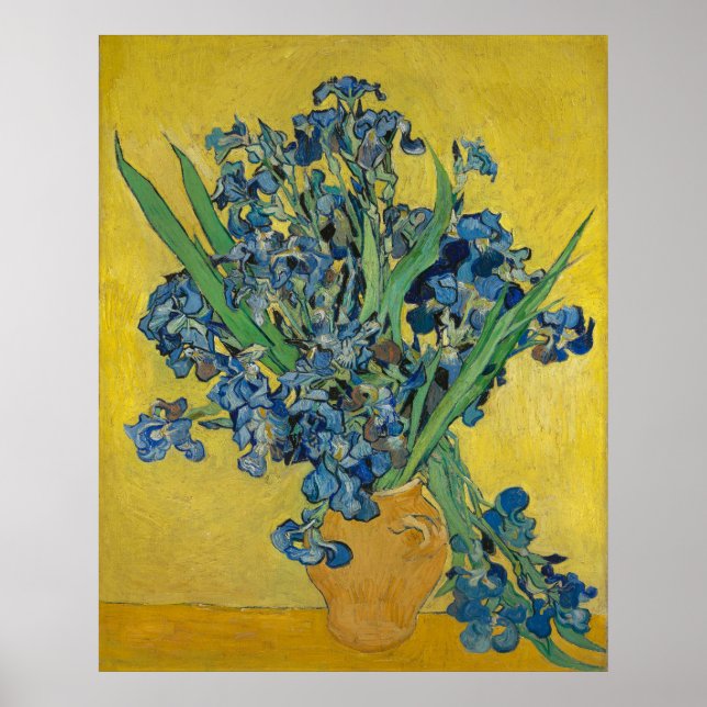Vincent Van Gogh Vas med Irises Art Painting Poster (Framsidan)