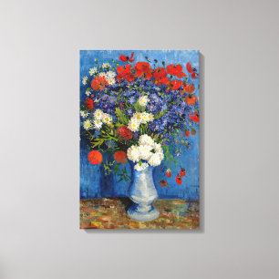 Vincent van Gogh - Vas med Kornblommor & Vallmo Canvastryck