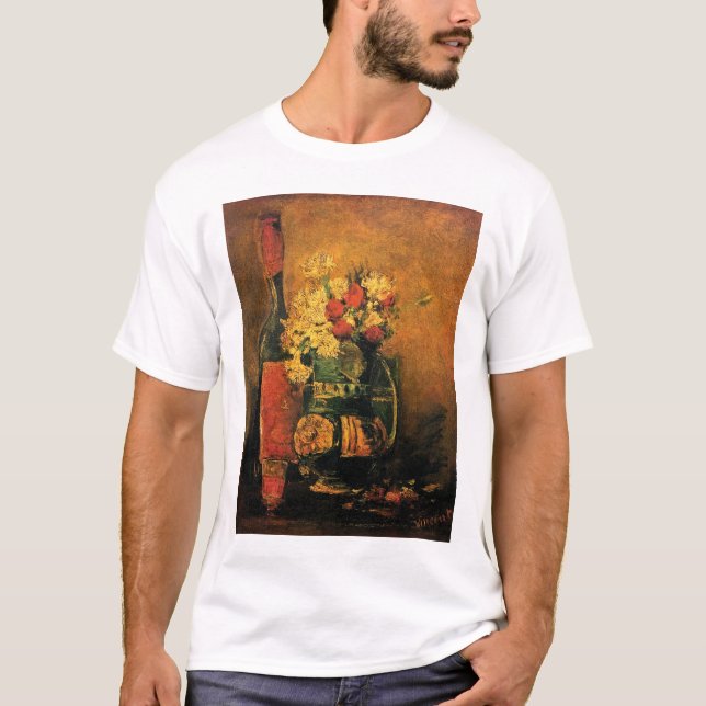 Vincent Van Gogh - Vas med nejlikor Finkonst Tee (Framsida)