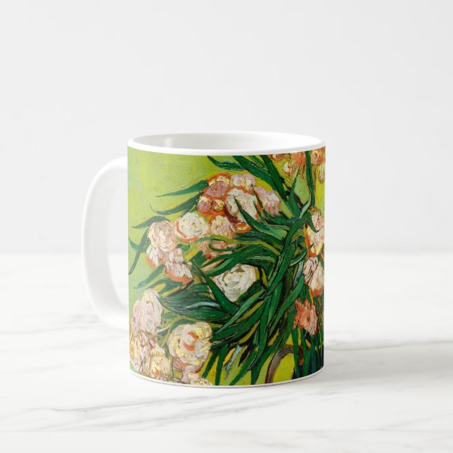 Vincent Van Gogh Vas med Oleander och böcker Kaffemugg (Framsida vänster)
