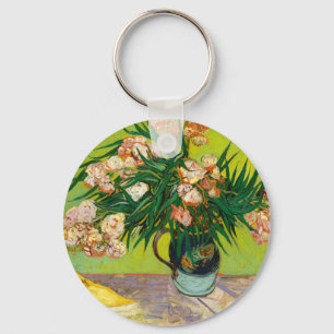 Vincent Van Gogh Vas med Oleander och Böcker Nyckelring
