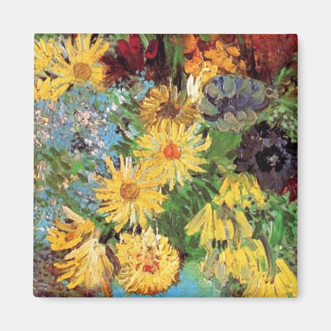 Vincent Van Gogh - Vas med prästkragar och anemone Magnet (Framsidan)