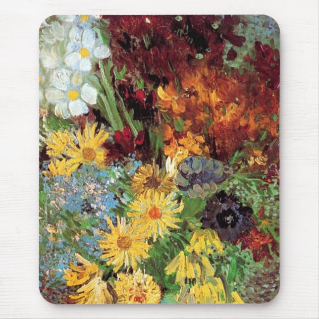 Vincent Van Gogh - Vas med prästkragar och anemone Musmatta (Framsidan)
