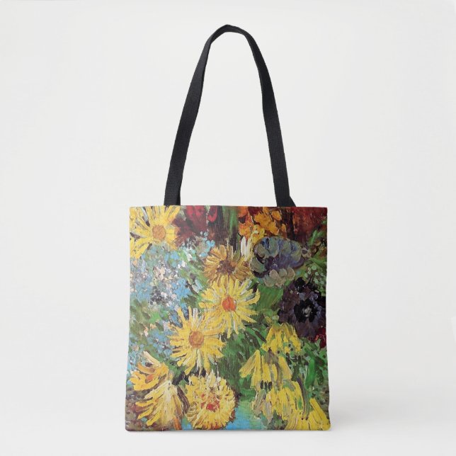 Vincent Van Gogh - Vas med prästkragar och anemone Tygkasse (Framsida)