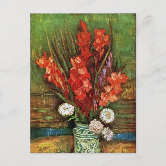 Vincent van Gogh - Vas med Red Gladioli Vykort (Framsida)