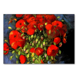 Vincent Van Gogh Vas med Red Poppies Blommigt Art Bordsnummer