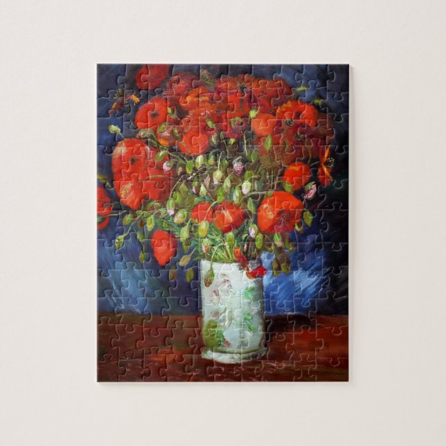 Vincent Van Gogh Vas med Red Poppies Fine Art Pussel (Vertikal)