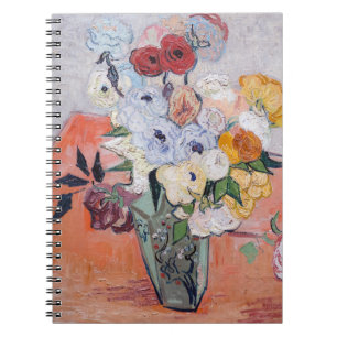 Vincent van Gogh - Vas med Ro och Anemones Anteckningsbok