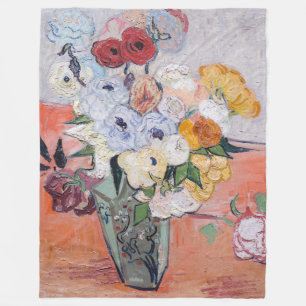 Vincent van Gogh - Vas med Ro och Anemones Fleecefilt