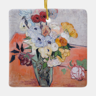 Vincent van Gogh - Vas med Ro och Anemones Julgransprydnad Keramik