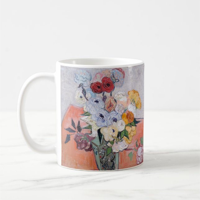 Vincent van Gogh - Vas med Ro och Anemones Kaffemugg (Vänster)