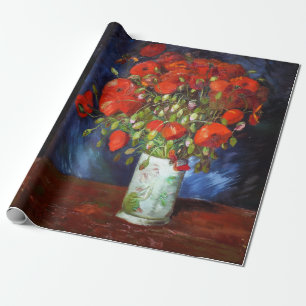 Vincent Van Gogh Vas med rödpoppies och konst Presentpapper