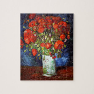Vincent Van Gogh Vas med rödpoppies och konst Pussel
