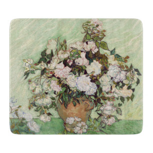 Vincent Van Gogh Vas med Rosa ros Blommigt Art