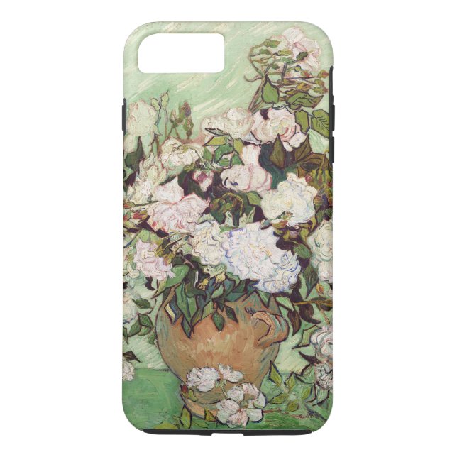 Vincent Van Gogh Vas med Rosa ros Blommigt Art Case-Mate iPhone Skal (Baksida)