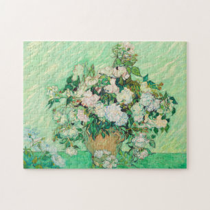 Vincent Van Gogh Vas med Rosa ros Fine Art Pussel