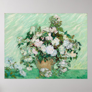 Vincent van Gogh Vas med Rosa ros Poster