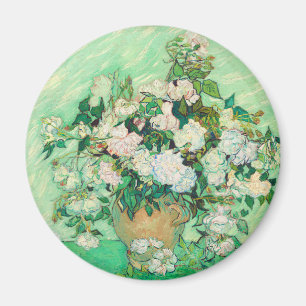 Vincent Van Gogh Vas med rosa rosor Finkonst Magnet