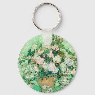 Vincent Van Gogh Vas med rosa rosor Finkonst Nyckelring