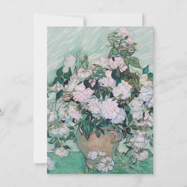 Vincent Van Gogh - Vas med Rosor, 1890 Tack Kort (Framsida)