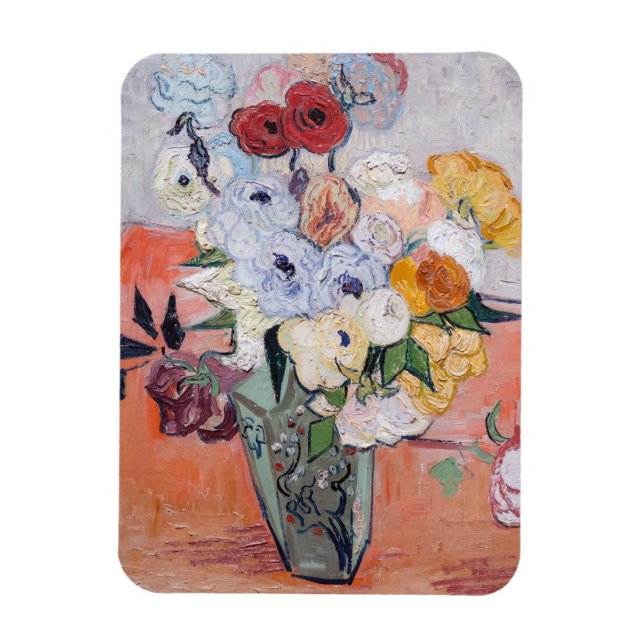 Vincent van Gogh - Vas med rosor & anemone Magnet (Vertikal)